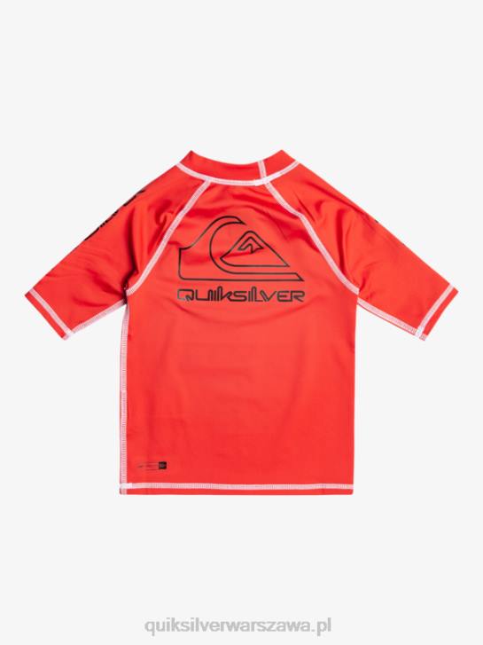 chłopcy Quiksilver Rashguard 2-7 on tour z krótkim rękawem upf 50 4DBV2116 czerwone ryzyko