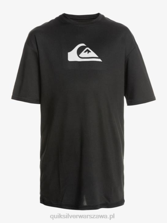 chłopcy Quiksilver T-shirt surfingowy 8-16 solid smuga z krótkim rękawem i upf 50 4DBV2134 czarny