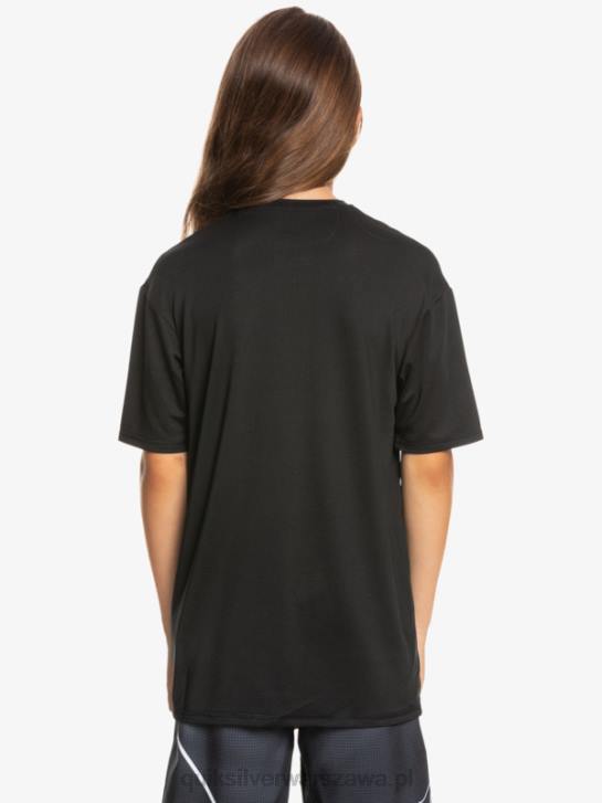 chłopcy Quiksilver T-shirt surfingowy 8-16 solid smuga z krótkim rękawem i upf 50 4DBV2134 czarny