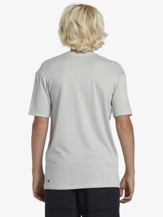chłopcy Quiksilver T-shirt surfingowy 8-16 solid smuga z krótkim rękawem i upf 50 4DBV2135 szary fiolet
