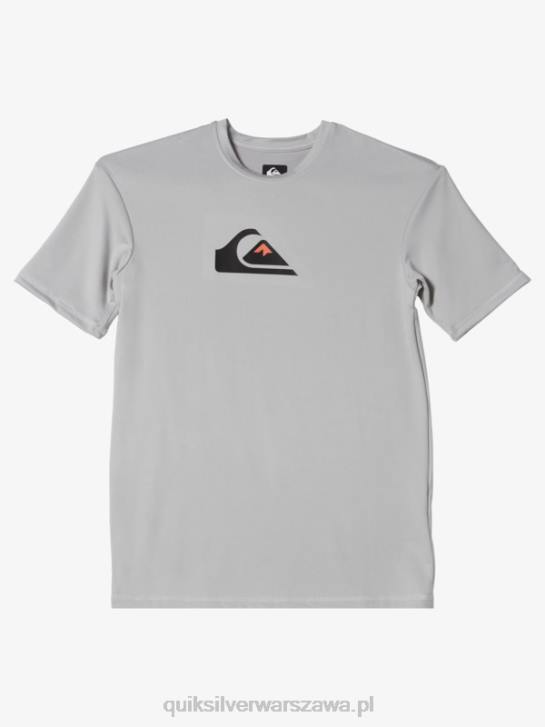 chłopcy Quiksilver T-shirt surfingowy 8-16 solid smuga z krótkim rękawem i upf 50 4DBV2135 szary fiolet