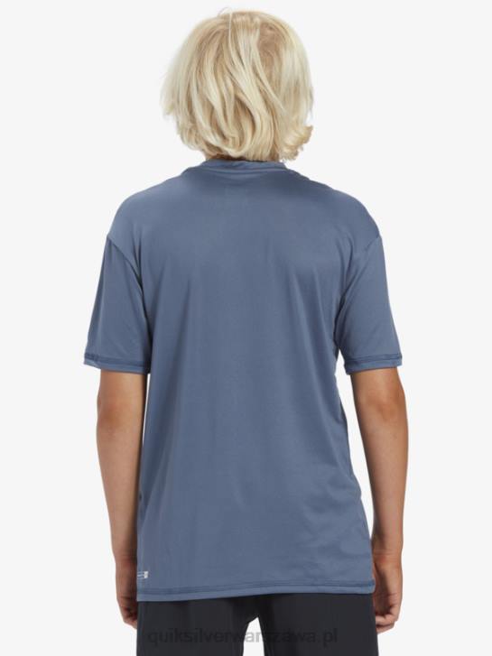 chłopcy Quiksilver T-shirt surfingowy 8-16 solid smuga z krótkim rękawem i upf 50 4DBV2136 morze Beringa