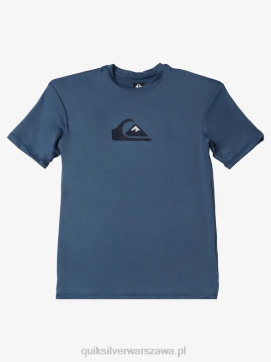 chłopcy Quiksilver T-shirt surfingowy 8-16 solid smuga z krótkim rękawem i upf 50 4DBV2136 morze Beringa