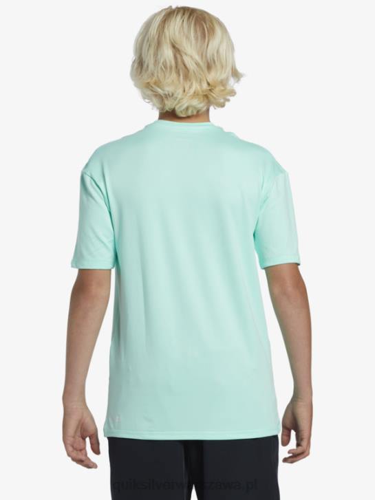 chłopcy Quiksilver T-shirt surfingowy 8-16 solid smuga z krótkim rękawem i upf 50 4DBV2137 szkło plażowe