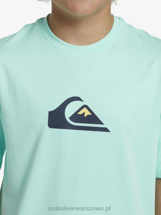 chłopcy Quiksilver T-shirt surfingowy 8-16 solid smuga z krótkim rękawem i upf 50 4DBV2137 szkło plażowe