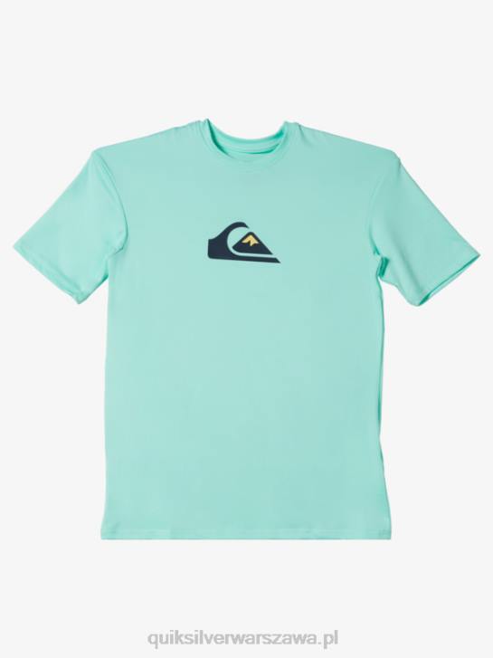 chłopcy Quiksilver T-shirt surfingowy 8-16 solid smuga z krótkim rękawem i upf 50 4DBV2137 szkło plażowe