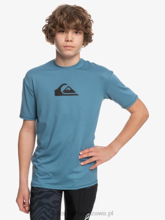 chłopcy Quiksilver T-shirt surfingowy 8-16 solid smuga z krótkim rękawem i upf 50 4DBV2138 prowansalski
