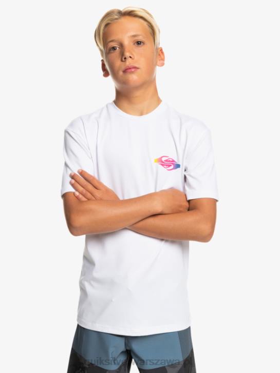 chłopcy Quiksilver T-shirt surfingowy radykalnie upf 50 8-16 4DBV2010 biały