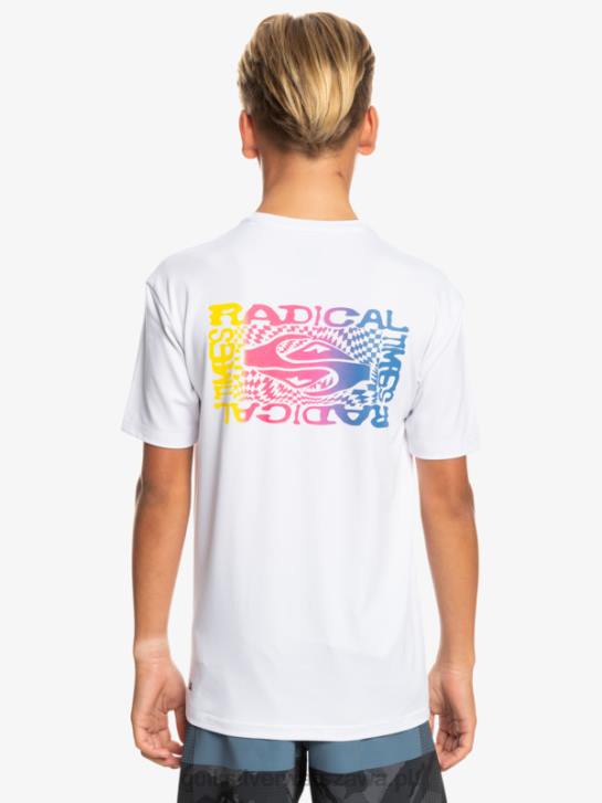 chłopcy Quiksilver T-shirt surfingowy radykalnie upf 50 8-16 4DBV2010 biały