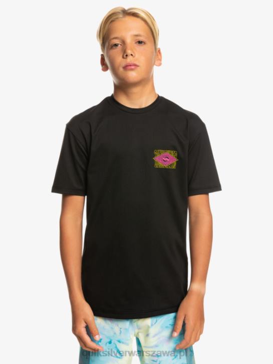 chłopcy Quiksilver T-shirt surfingowy radykalnie upf 50 8-16 4DBV2011 czarny