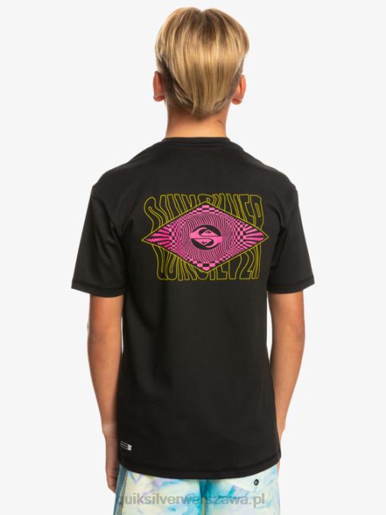 chłopcy Quiksilver T-shirt surfingowy radykalnie upf 50 8-16 4DBV2011 czarny