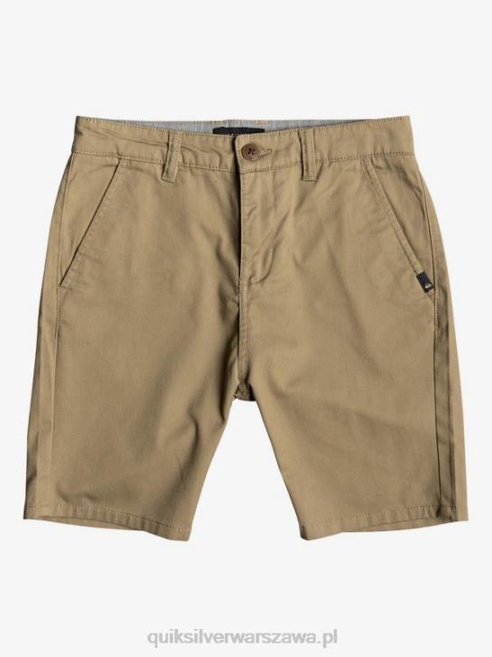 chłopcy Quiksilver 8-16 nowe szorty typu chino na co dzień 4DBV2278 drewno wiązu