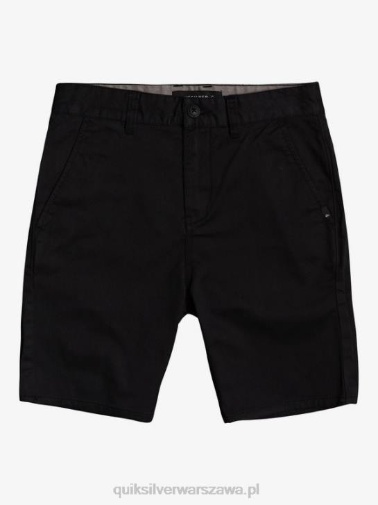 chłopcy Quiksilver 8-16 nowych szortów typu chino ze stretchem na co dzień 4DBV2109 czarny