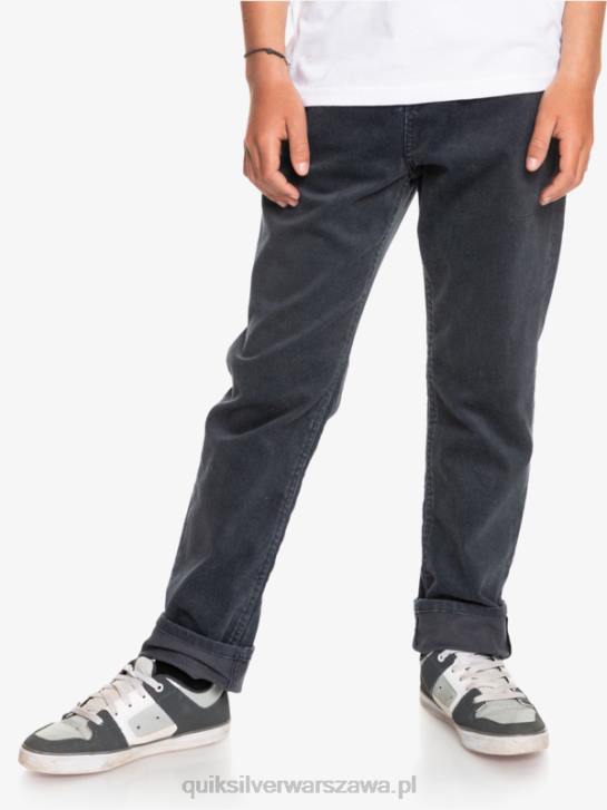 chłopcy Quiksilver 8-16 Kracker zwężane sztruksowe spodnie 4DBV2330 czarny
