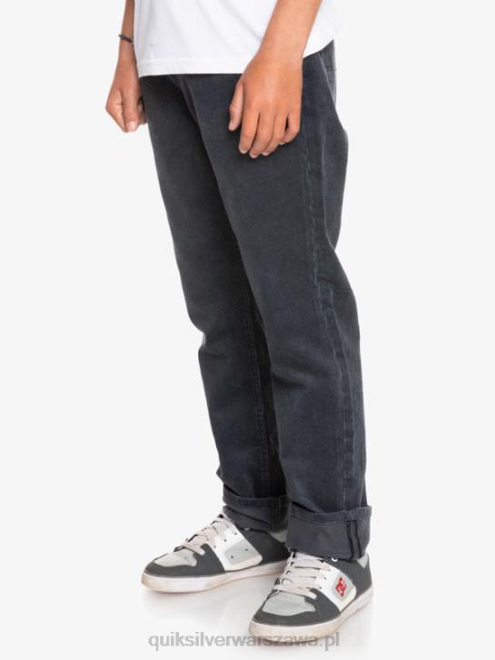 chłopcy Quiksilver 8-16 Kracker zwężane sztruksowe spodnie 4DBV2330 czarny
