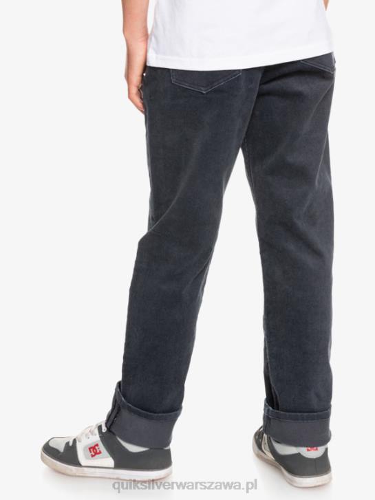 chłopcy Quiksilver 8-16 Kracker zwężane sztruksowe spodnie 4DBV2330 czarny