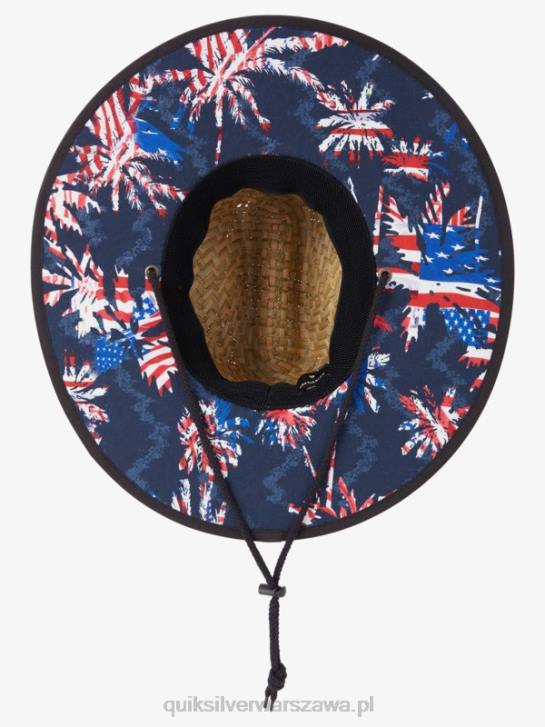 mężczyźni Quiksilver outsider americana słomkowy kapelusz ratownika 4DBV413 granatowy/czerwony