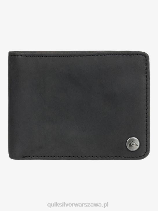 mężczyźni Quiksilver potrójnie składany skórzany portfel mac 4DBV1221 czarny