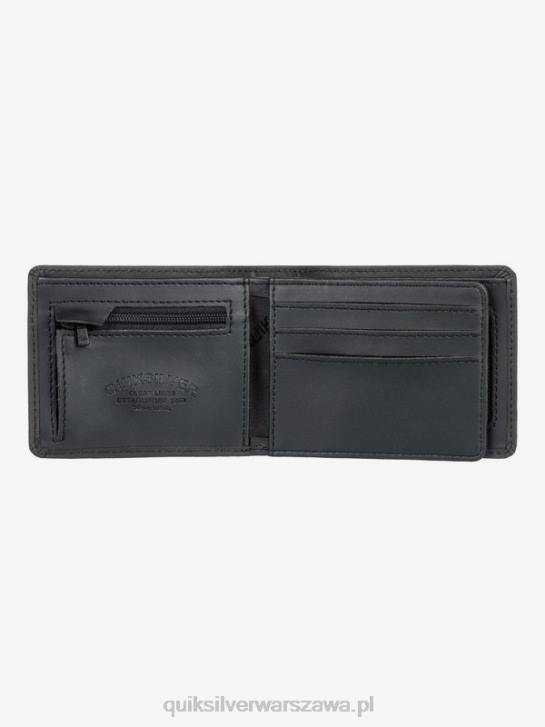 mężczyźni Quiksilver potrójnie składany skórzany portfel mac 4DBV1221 czarny