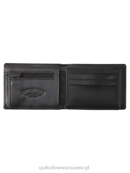 mężczyźni Quiksilver potrójnie składany skórzany portfel mac 4DBV1221 czarny
