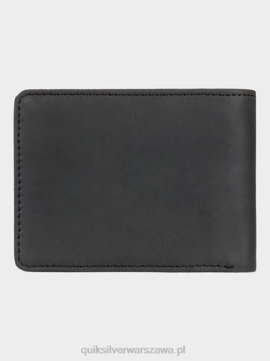 mężczyźni Quiksilver potrójnie składany skórzany portfel mac 4DBV1221 czarny