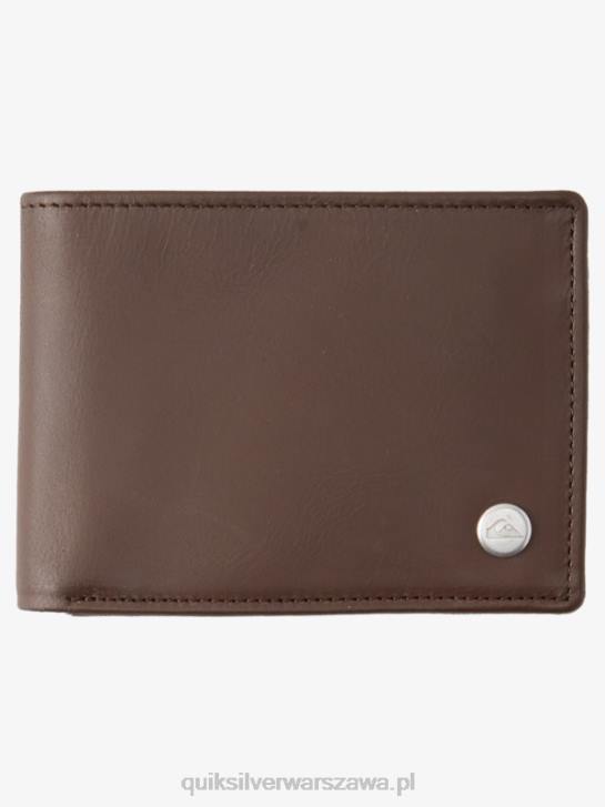 mężczyźni Quiksilver potrójnie składany skórzany portfel mac 4DBV1222 czekoladowy brąz