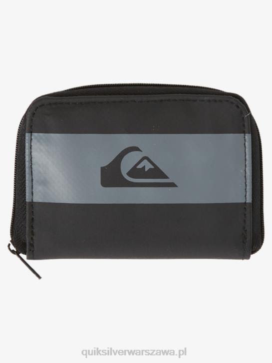 mężczyźni Quiksilver siateczkowy portfel z zamkiem błyskawicznym 4DBV1234 czarny
