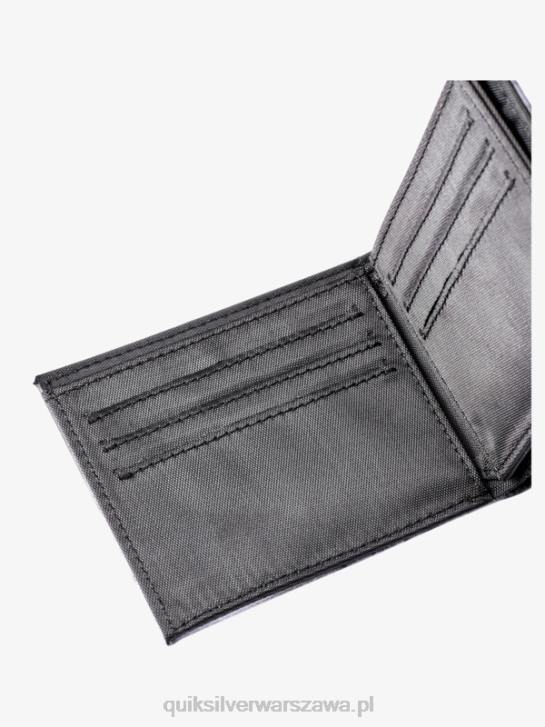 mężczyźni Quiksilver trzyczęściowy portfel świeżości 4DBV728 czarny biały