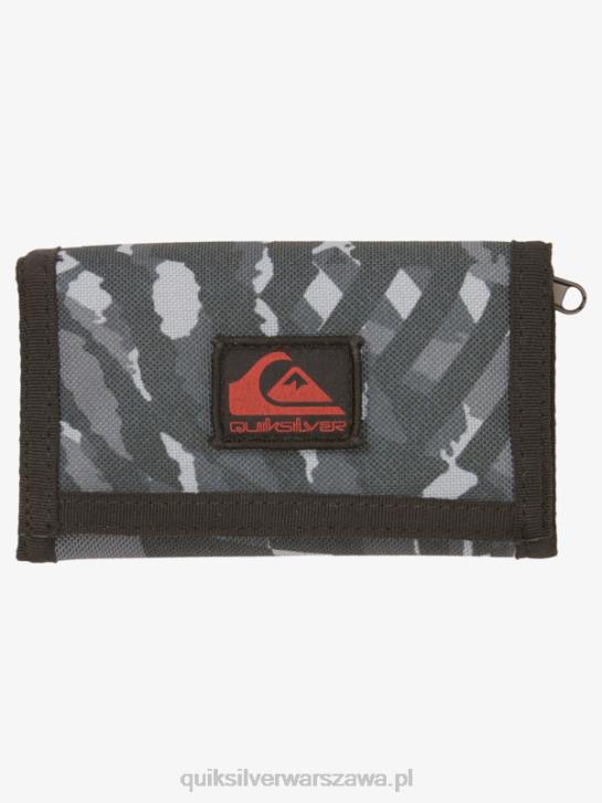 mężczyźni Quiksilver trzyczęściowy portfel z nadrukiem na co dzień 4DBV738 czarny/asfaltowy