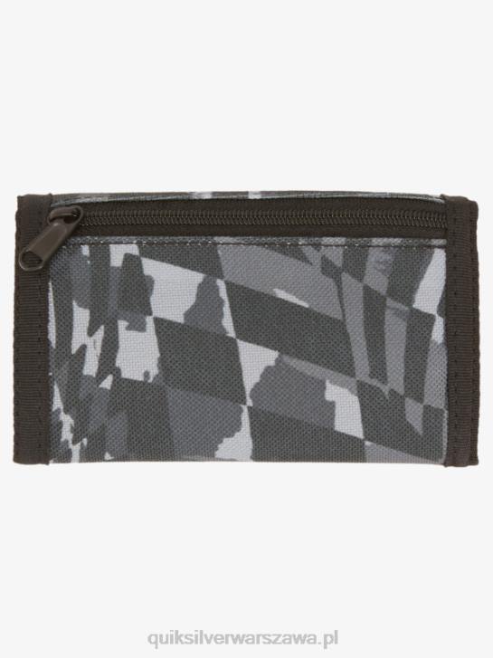 mężczyźni Quiksilver trzyczęściowy portfel z nadrukiem na co dzień 4DBV738 czarny/asfaltowy