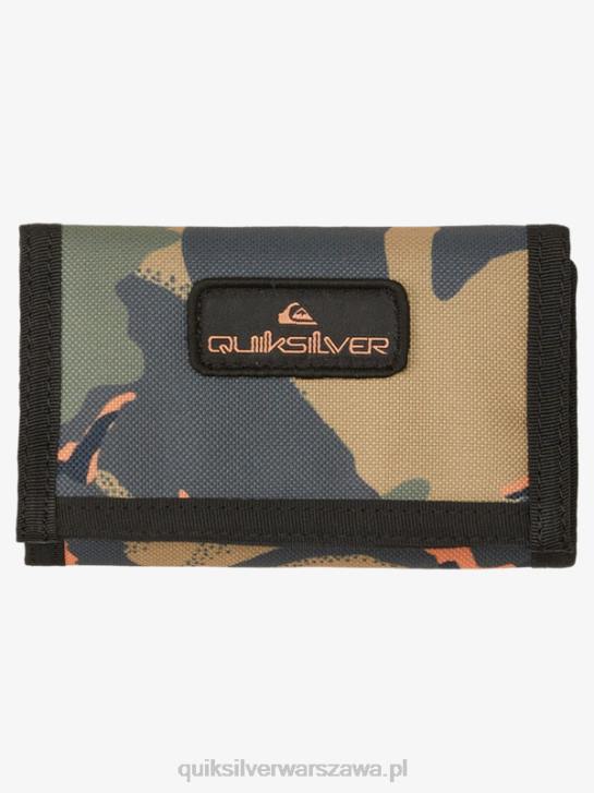 mężczyźni Quiksilver trzyczęściowy portfel z nadrukiem na co dzień 4DBV740 kamuflaż - plaga