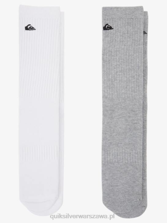 mężczyźni Quiksilver 2-pak solidnych skarpet dla załogi 4DBV1058 biały