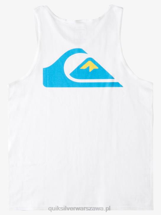 mężczyźni Quiksilver logo z tyłu zbiornika 4DBV1521 biały