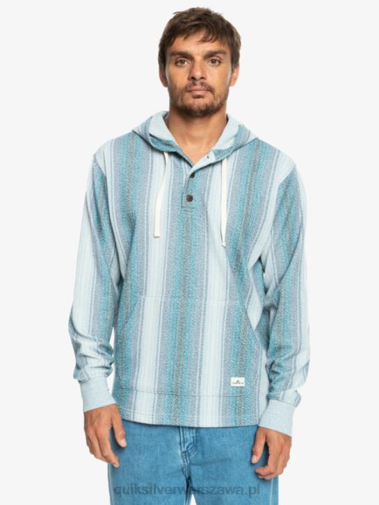 mężczyźni Quiksilver Bluza Baja Henley 4DBV1098 marokański niebieski pasek baja