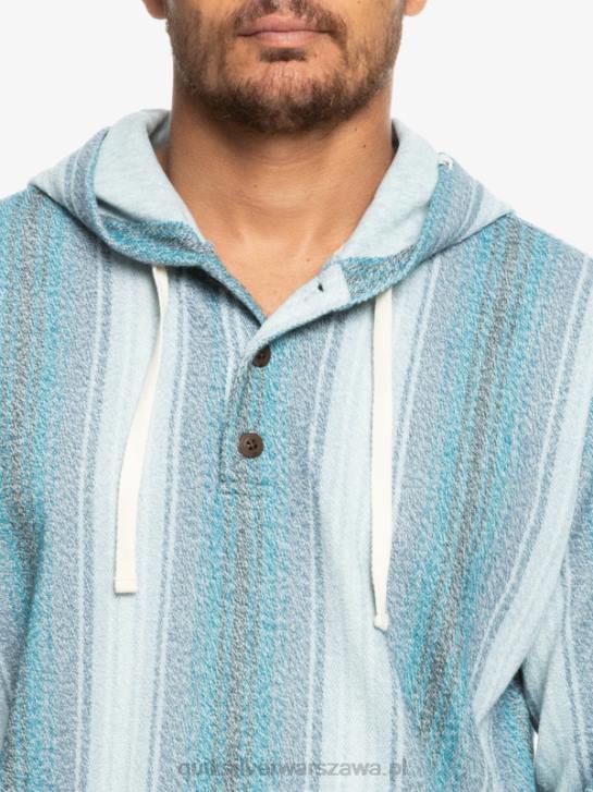 mężczyźni Quiksilver Bluza Baja Henley 4DBV1098 marokański niebieski pasek baja