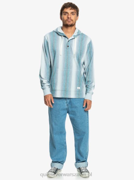 mężczyźni Quiksilver Bluza Baja Henley 4DBV1098 marokański niebieski pasek baja