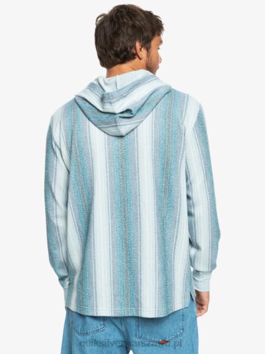 mężczyźni Quiksilver Bluza Baja Henley 4DBV1098 marokański niebieski pasek baja