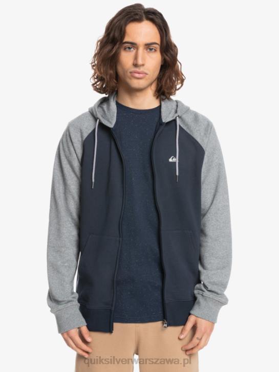 mężczyźni Quiksilver Essentials zapinana na zamek bluza z kapturem 4DBV1514 jasnoszary melanż/czarny
