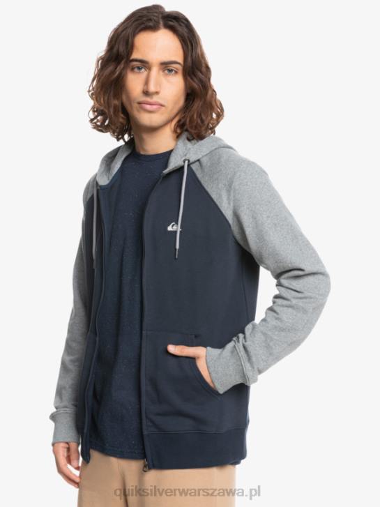 mężczyźni Quiksilver Essentials zapinana na zamek bluza z kapturem 4DBV1514 jasnoszary melanż/czarny