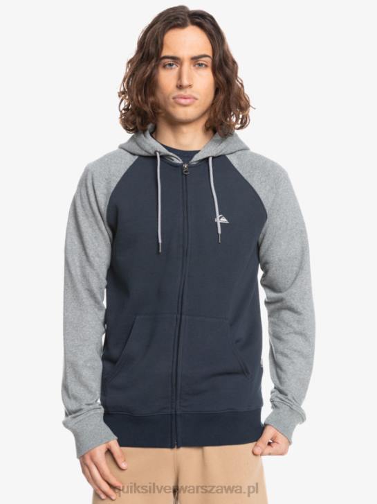 mężczyźni Quiksilver Essentials zapinana na zamek bluza z kapturem 4DBV1514 jasnoszary melanż/czarny