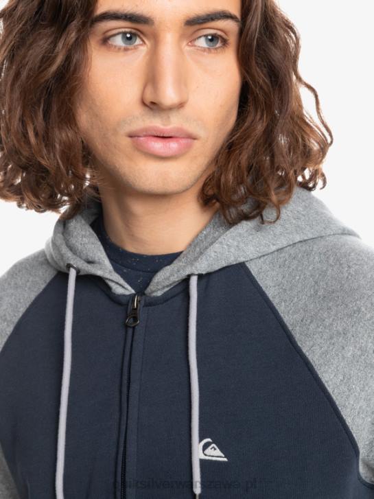 mężczyźni Quiksilver Essentials zapinana na zamek bluza z kapturem 4DBV1514 jasnoszary melanż/czarny