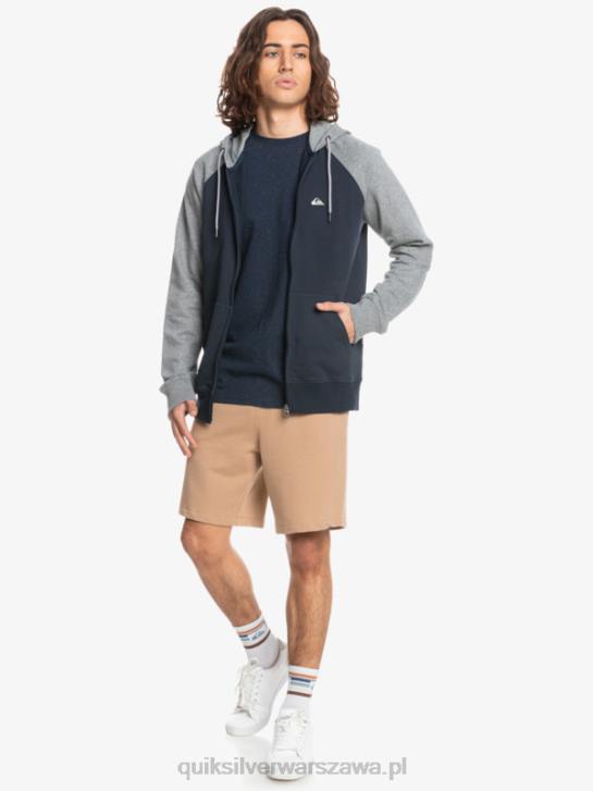 mężczyźni Quiksilver Essentials zapinana na zamek bluza z kapturem 4DBV1514 jasnoszary melanż/czarny