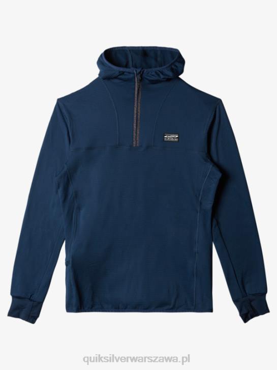 mężczyźni Quiksilver bluza polarowa z kapturem i zamkiem ćwiartkowym o stromej końcówce 4DBV1873 insygnia niebieskie