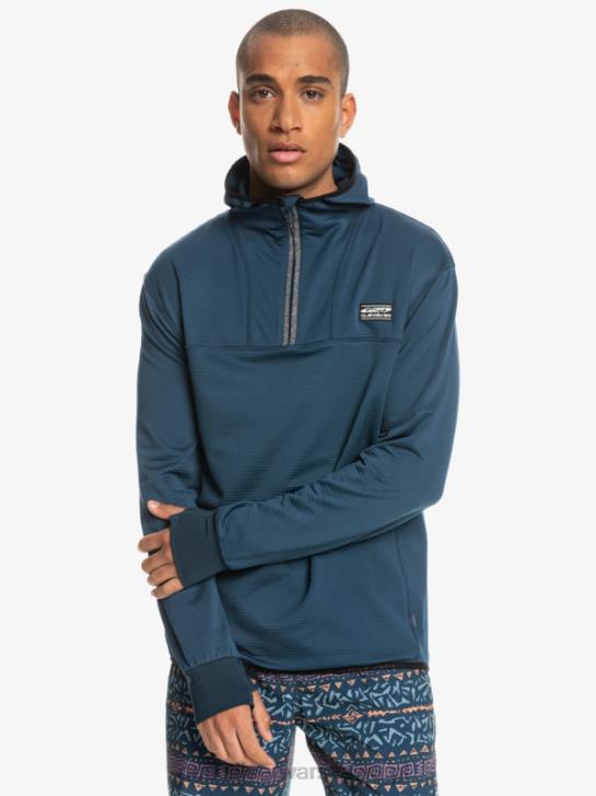 mężczyźni Quiksilver bluza polarowa z kapturem i zamkiem ćwiartkowym o stromej końcówce 4DBV1873 insygnia niebieskie
