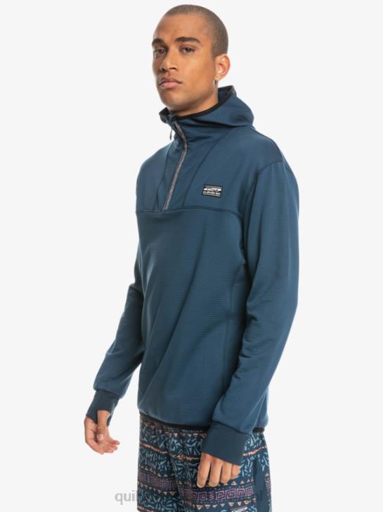 mężczyźni Quiksilver bluza polarowa z kapturem i zamkiem ćwiartkowym o stromej końcówce 4DBV1873 insygnia niebieskie