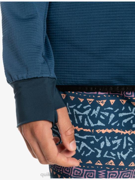 mężczyźni Quiksilver bluza polarowa z kapturem i zamkiem ćwiartkowym o stromej końcówce 4DBV1873 insygnia niebieskie