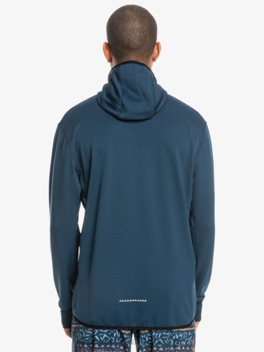 mężczyźni Quiksilver bluza polarowa z kapturem i zamkiem ćwiartkowym o stromej końcówce 4DBV1873 insygnia niebieskie