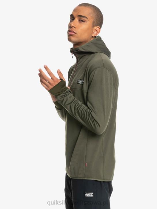 mężczyźni Quiksilver bluza polarowa z kapturem i zamkiem ćwiartkowym o stromej końcówce 4DBV1874 liść winogronowy