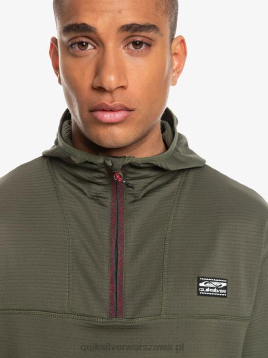 mężczyźni Quiksilver bluza polarowa z kapturem i zamkiem ćwiartkowym o stromej końcówce 4DBV1874 liść winogronowy