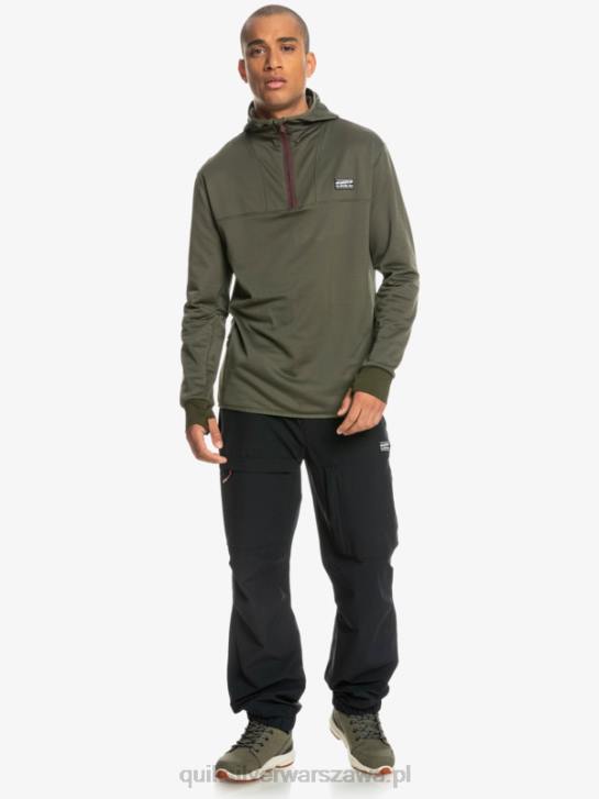 mężczyźni Quiksilver bluza polarowa z kapturem i zamkiem ćwiartkowym o stromej końcówce 4DBV1874 liść winogronowy